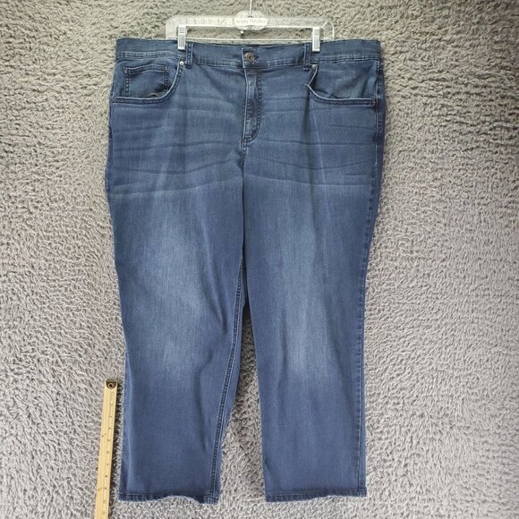 Terra & Sky Denim - Terra & Sky Jeans Women 24W Petite Blue Straight Stretch Denim Classic
